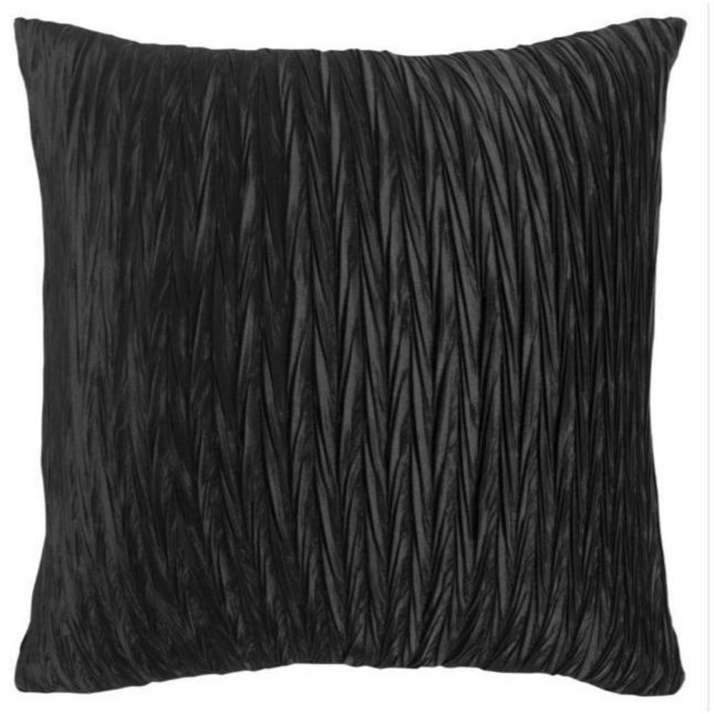 Rizzy Home Black Braided Solid Polyester Filled Decorative Pillow, 18" x 18"